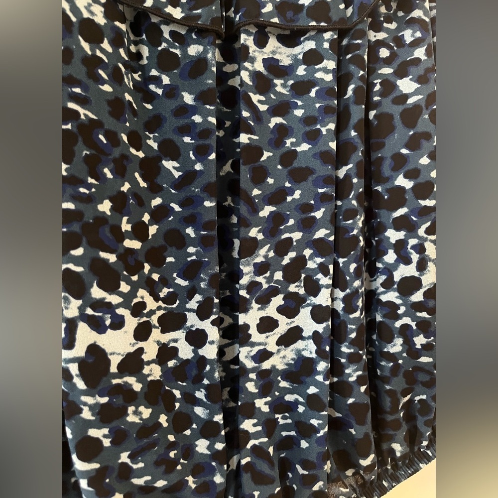 Vintage Havana Blue Patterned Women's Long Sleeve Flowy Blouse Size Medium - Picture 3 of 16